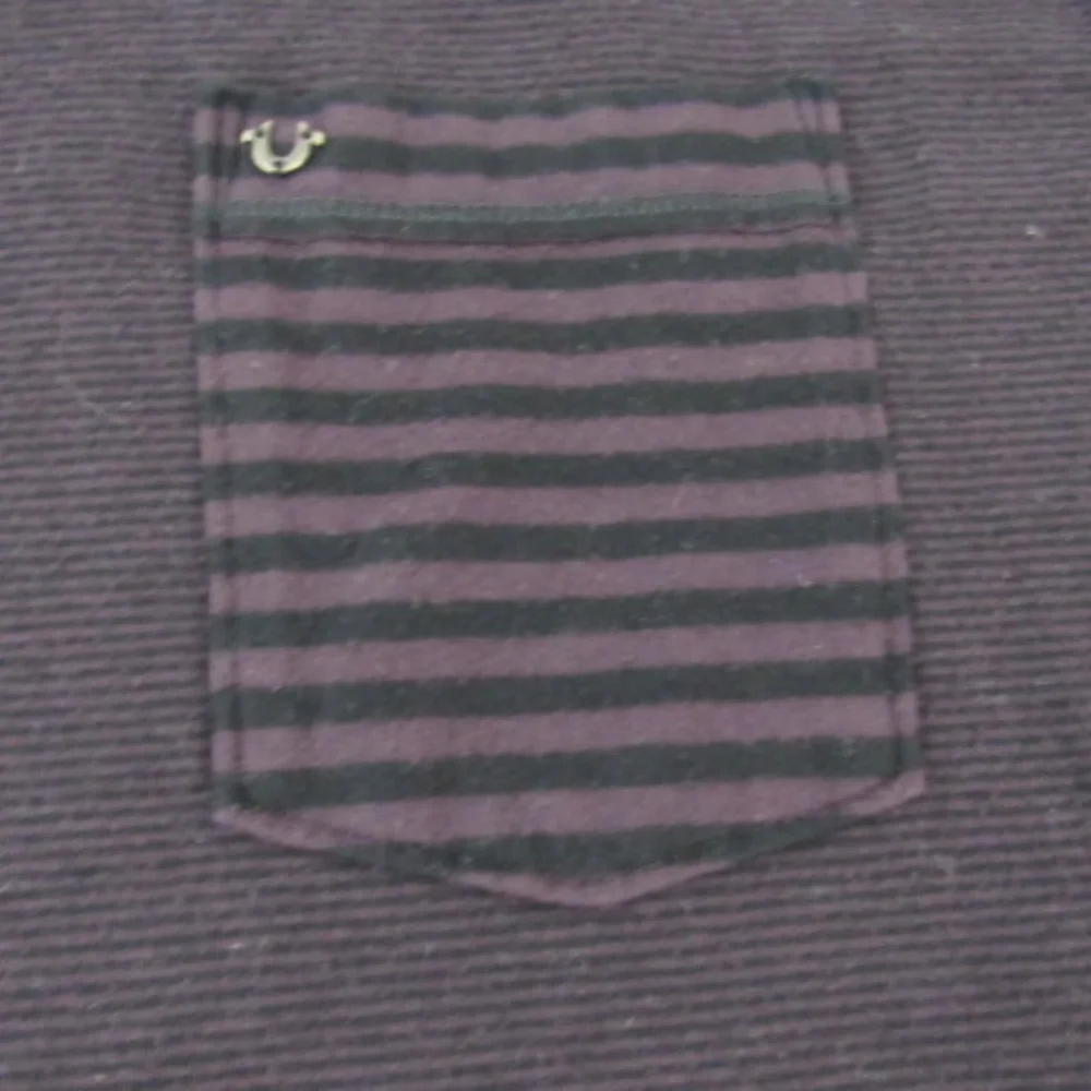 True Religion Monogram Burgundy Red Crew Neck Shirt‎